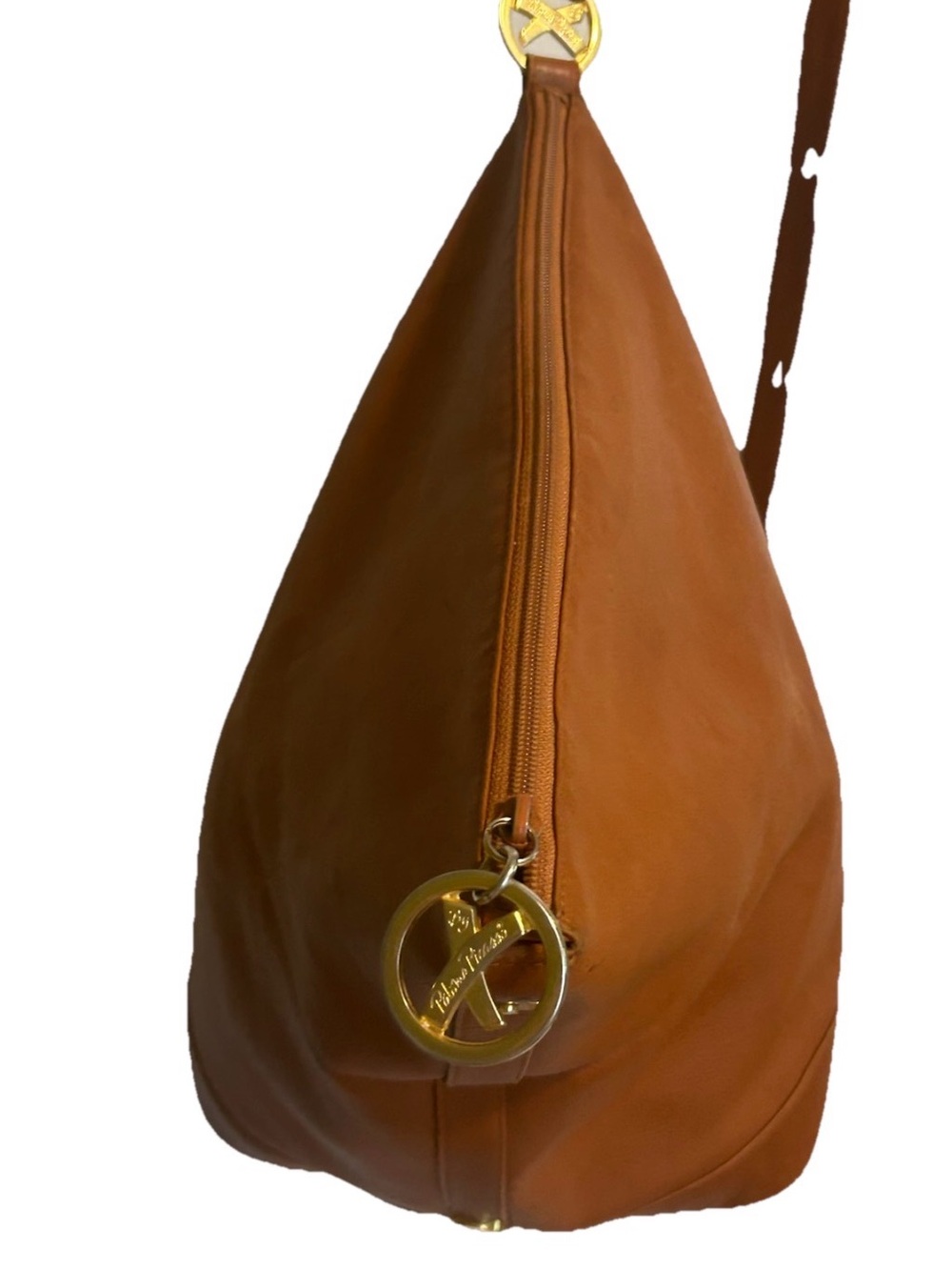 Paloma Picasso Camel  Leather Backpack with Gold Hardware